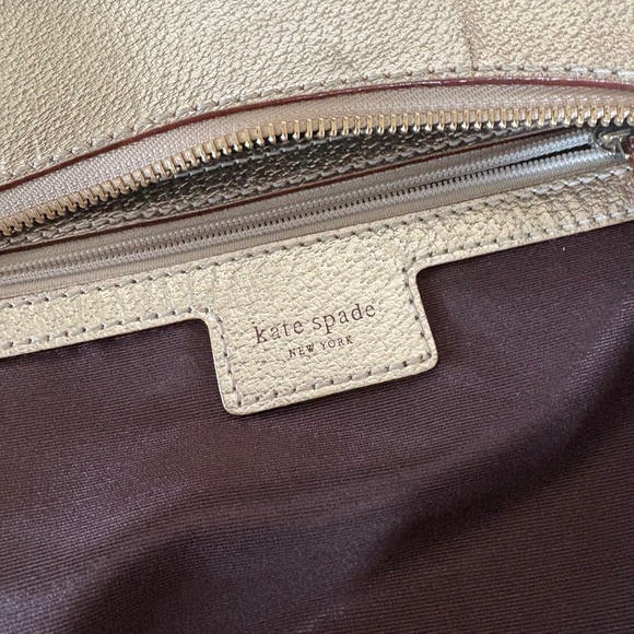 Authentic Kate Spade Gold Shimmery  Leather Cute Shoulder Bag. NWOT - Picture 11 of 14